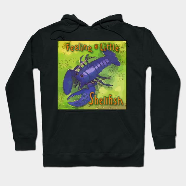 Feeling a Little Shellfish - Purple Lobster Hoodie by WelshDesigns